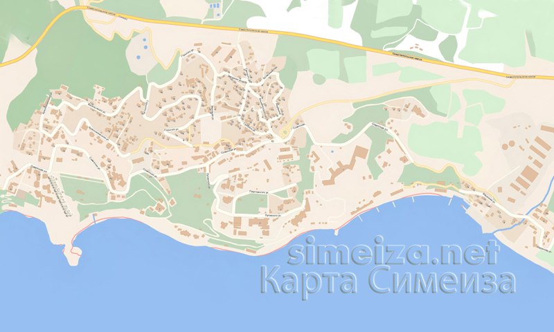 Подробная карта Симеиза